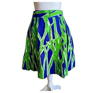 Lilly Pulitzer Sassagrass Sea Grass Full Skirt Blue Green Size 0 Cotton